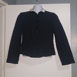 White House Black Market Silk Puffer Quilted Coat